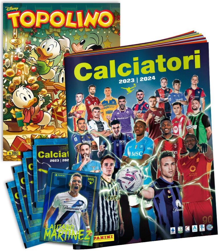 TOPOLINO: insieme al numero 3551 l’album Calciatori Panini 2023-2024 con 4 bustine di figurine e una card esclusiva!